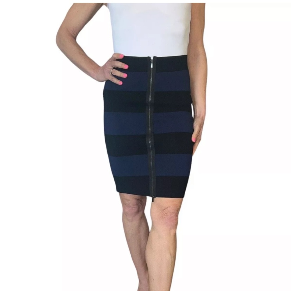 BCBGMAXAZRIA Vilma Navy/Black Bodycon Skirt Size XS NWOT
